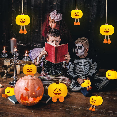 Dimmable Pumpkin Night Light for Kids Cute Jack O Lantern Halloween Decor Nightlight for Baby Nursery Toddler Squishy