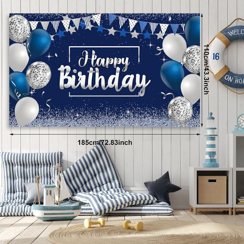 Navy Blue Birthday Confetti Balloons Kit, 50 Pieces for Boys Girls Birthday Party Decorations Supplies