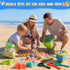Set 2 3-12 Beach Sand Toys with PCS Adjustable Shark Tooth Sifter, Collapsible Beach Bucket,Sandbox Shovels,Sand Castle