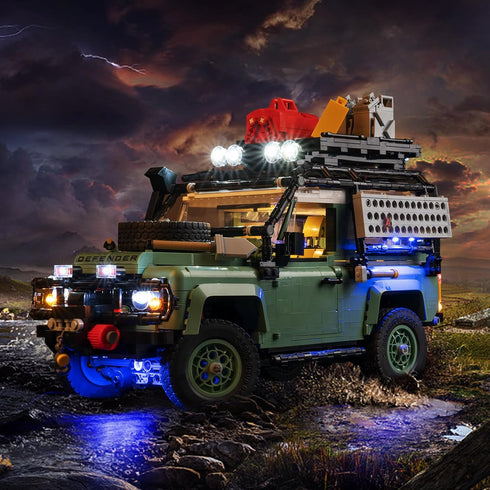 Upgraded Light Kit for Lego Icons Land Rover Classic Defender 90 - Compatible with Lego 10317 (Model Not Included)