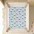 miaozhen 1 Pack 52x28 Cotton Baby Crib Sheets for Boys Girls Soft Stretchy Funny Shores Bees Playard Mattress Sheets