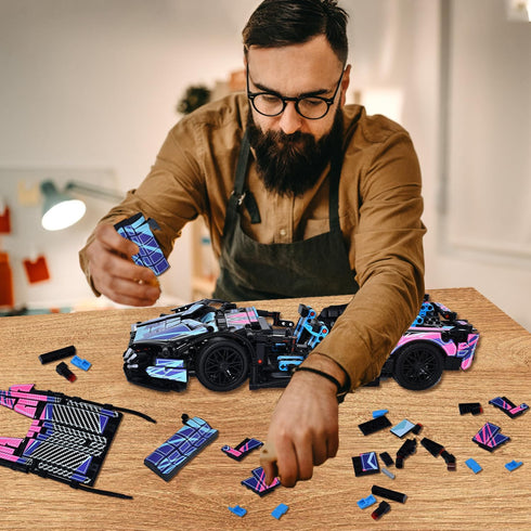 1329 1:14 Set, Set Sets 6-12, 8-14 WINGIFT Piece Sports Car Building Blocks Toys Boys or Adults Kits, Race Car Model