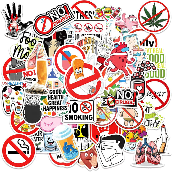Jictegb 50Pcs Funny Healthcare Stickers for Water Bottle and Laptop - Guarding Health Worker Accessories Party Favors