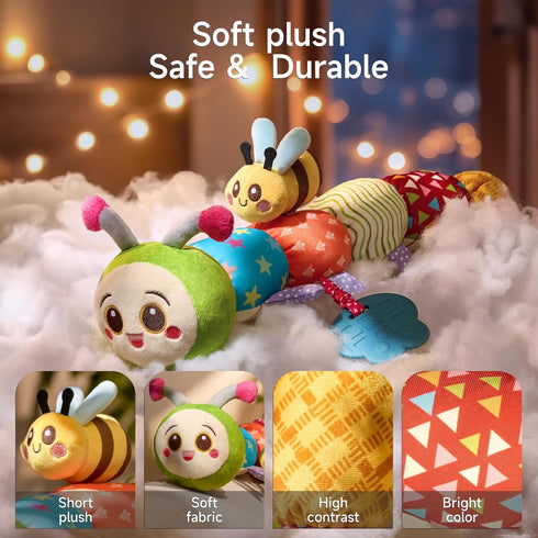 0 3 6 9 12 Tummy TUMAMA Baby Toys for Months, Caterpillar Sensory Toy, Infant Baby Stuffed Animal Activity Soft Toys