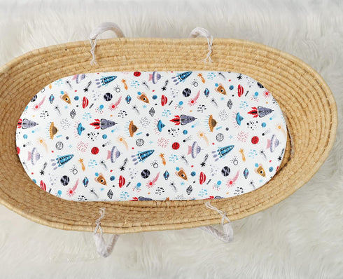 Set 2 Pack Bassinet Sheet Snug Fitted Cradle Fitted Sheets, Stretchy Ultra Soft, for Oval Rectangle Hourglass Bassinet