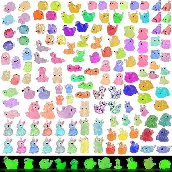 200 Pcs Mini Resin Animal Set - 32 Styles Glow in The