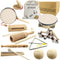 VINJOE Wooden Music Set - Kids Musical Instruments Toys, Natural Wood Percussion Instruments for Preschool