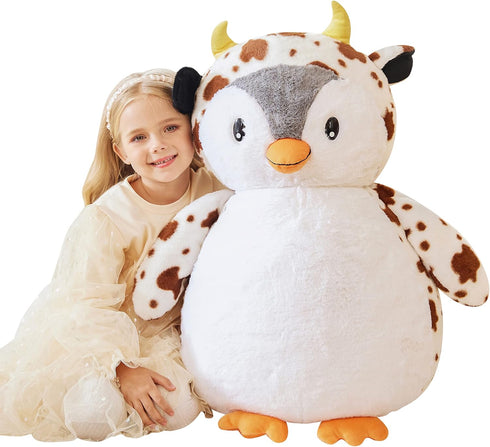 EARTHSOUND Giant Penguin Plush Toy, Large Jumbo 23" Soft Toys, Cute Huge Fluffy Oversized Fat Plushie, Gifts for Kids