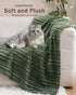 30x40 Inches HOMRITAR Baby Fleece Blanket - Soft Fluffy Plush Swaddle for Infant & Toddler, Reversible Striped Crib
