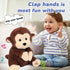 11'' Hopearl Clapping Monkey Interactive Musical Stuffed Animal Singing Plush Toy Adorable Electric Animate Gifts