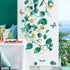 Amaonm Removable DIY 3D White Floral Leaf Art Decor, Blue Flower Vine Wall Sticker for Kids Room, 4 Sheets 12"x18"