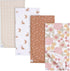 Gerber Unisex Baby 100% Cotton Flannel Receiving Blankets, 30x30 Inches (Pack of 4), Retro Floral