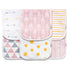 BaeBae Goods 21"x10" 6 Pack Burp Cloths for Baby Girl - Ultra Absorbent Burping Rags - Anti Shrink Unisex Burpy Clothes