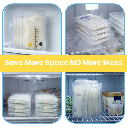 fantovo 8Pcs 4/5/6oz, Individual Breastmilk Freezer Flat Tray, Breast Milk Freezer Storage Organizer, Fit Highly Clear