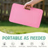 LAUJIA Pink Foldable Baby Bathtub with Cushion & Kneeling Pad, Large Infant Bath Tub with Thermometer & Support Pillow