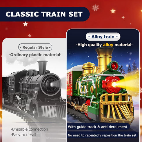 Xelabrion Set 3-5 4-7 4-8, Set Set 3 4 5 6 Train for Kids Classic Christmas Electric Train Toys with Locomotive Engine