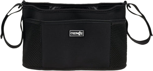 CM Stroller Organizer Diaper Bag Stroller Accessories Pack with Drink Holders and Zipped Pockets for Baby Stroller, Car, Shopping Cart. Fits All Major Strollers. (Black)