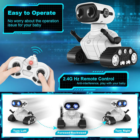Hamourd 3 Robot Toys for Years Old Boys Girls- Rechargeable Remote Control Robots, Emo Robot with Auto-Demonstration