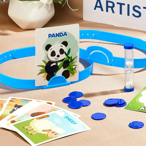 Sumind Headband Game - Animal Style Fun Guessing Game Set with Headbands, Picture Cards & Scoring Coins