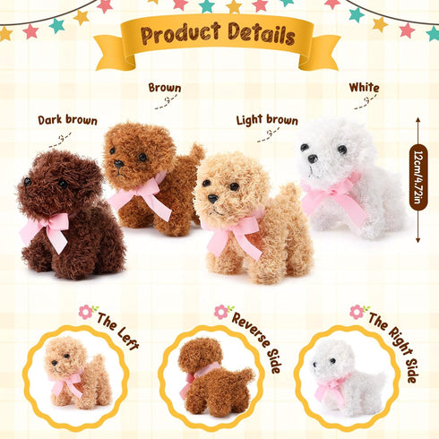 20 4.72 Inch Sosation Pcs Mini Puppy Stuffed Animal Adopt a Puppy Favors Small Push Dogs Bulk Graduation Party Gifts