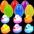 6 JOYIN Pcs Pre-Filled Easter Eggs with Light-up Floating Duck Bath Toys for Kid Toddlers Easter Eggs Hunt, Basket