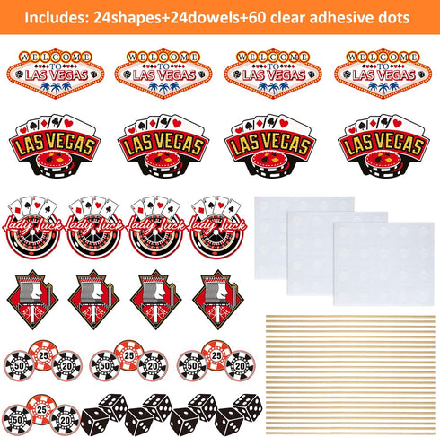 60 Pieces Casino Centerpiece Sticks Decorations - Las Vegas Party Table Toppers