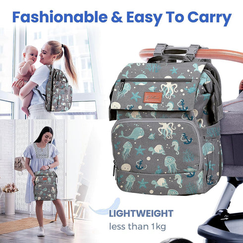Backpack Backpack PILLANI Baby Diaper Bag - Diaper Bag w/Large Capacity - Baby Shower Gifts - Waterproof Travel Diaper