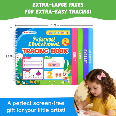 3-5, Preschool Learning Activities - Toddler Handwriting Practice and Tracing Books for Kids Ages Montessori Busy Book