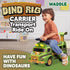 WADDLE Dinosaur Ride On Cars for Toddlers 1-3 - Dino Rig Transporter with 2 Monster Rigs, Lights, and Sound