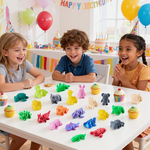 36 3D Set, 36 3D JOYIN Pcs Mini Printed Mix Animals Different Animals Printed Toys - Cute Articulated Flexible