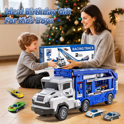 Garbo Star 3 4 5 6 7 Set 12 2 Set Transport Truck Toys for Years Old Boys,Toys Cars Track Transporter Trucks