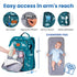 Backpack 16 PILLANI Baby Diaper Bag - Large Waterproof Travel Diaper Bag for Boys & Girls, Organizer Pockets