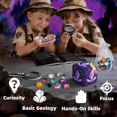 16 6+ GobiDex Gemstones Dig Kit for Kids, Excavate Real Gemstones, STEM Science Toy, Archaeology & Geology Science Gift