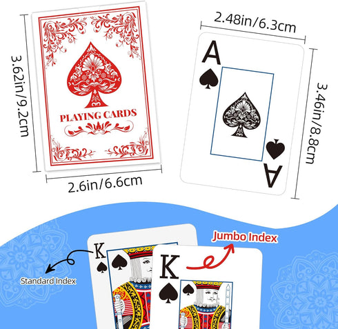 Wkchxd Playing Cards, Deck of Cards, Poker Cards, Jumbo Poker Size Large Print Playing Cards for Adults Seniors, Card