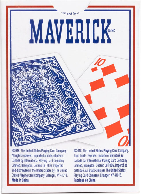 Maverick Playing Cards - Standard Index, Red and Blue - 12 Pack