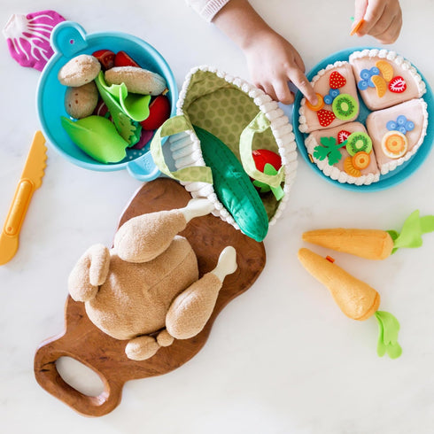 5-Piece Set 3+ HABA Roast Chicken Soft Play Food, Pretend Play Toys for Kids Kitchen, Food Toys from Quality Fabric
