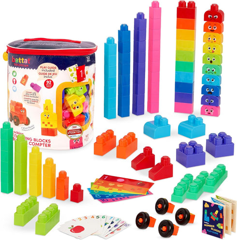 Battat Education – Locbloc Counting Blocks – Building Blocks for Toddlers – Learning Stacking Blocks (107 Pcs)