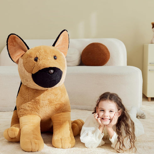 IKASA Giant German Shepherd Dog Stuffed Animal Plush Toy - 26" Jumbo Soft Fluffy Plushie, Gifts for Kids