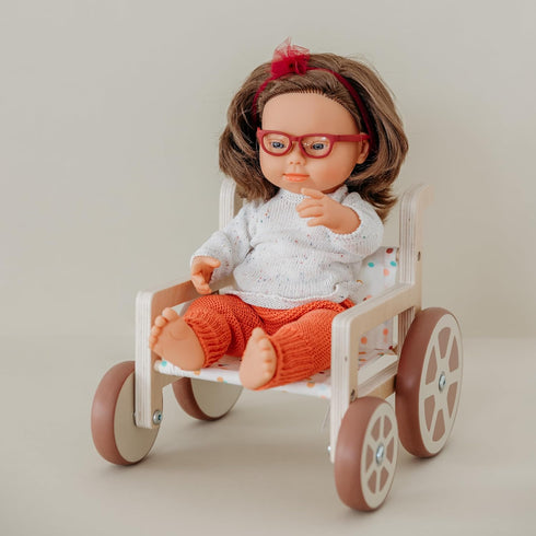 15'' Miniland Clothes for Dolls Knitted Outfit Sweater & Trausers - ECO, Made in Spain, Quality, Role Play, Educational