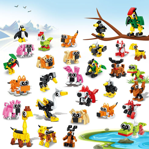 TWERF Party Favors for Kids- 20 Pack Animals Building Blocks Toy Goody Bags