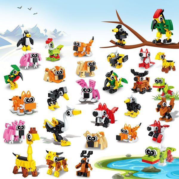 TWERF Party Favors for Kids- 20 Pack Animals Building Blocks Toy Goody Bags