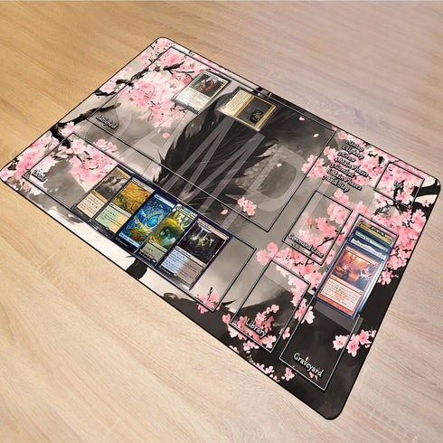MTG Playmats - Landscape Board Game Mat with Storage Bag - 24 x 14 inches Smooth Rubber Surface for Trading Card Games