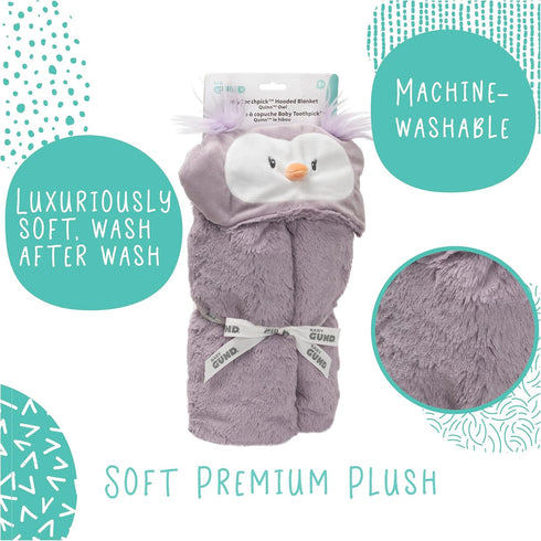 GUND Baby Lil’ Luvs Hooded Blanket - Quinn Owl, Ultra Soft Plush Security Blanket for Babies and Newborns