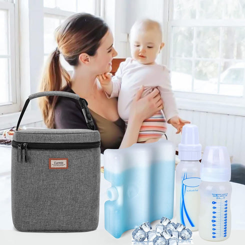 Pack Pack 9 Oz CURMIO Bottle Ice for Breastmilk Storage Bag, Reusable Ice for Breastfeeding Working Moms (Fits