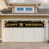 Large Black and Gold Happy 18th Birthday Decoration Banner, 18th Birthday Party Supplies (9.8x1.6ft)