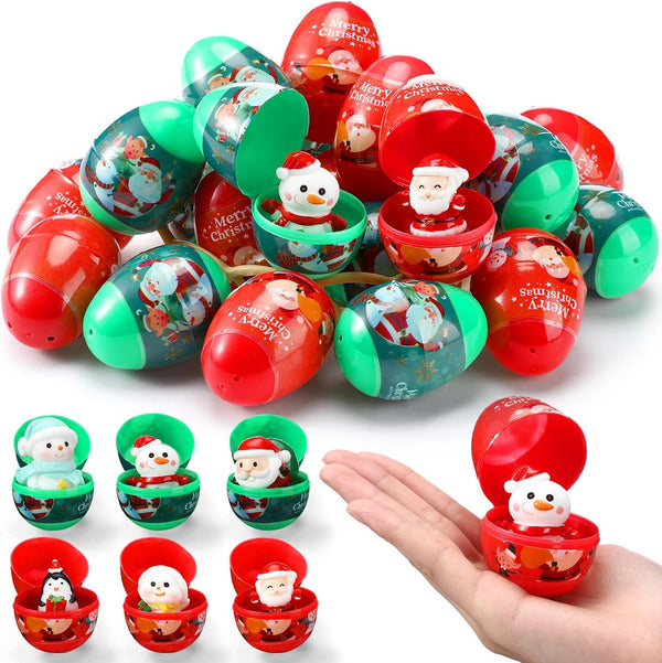Poen Christmas Eggs Set of 32 Pre Filled Eggs Toddler Stocking Stuffers Stocking