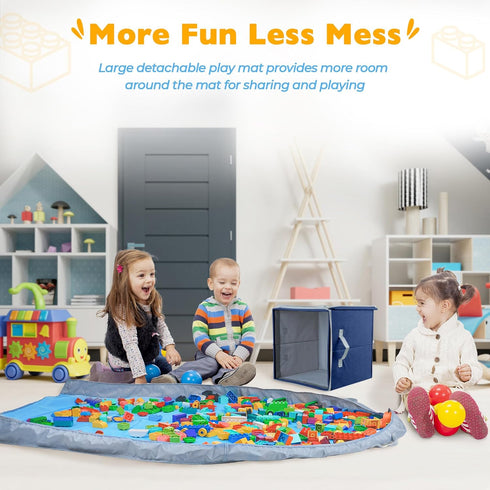 13" 13" 13" SAM AND MABEL Toy Storage Organizer with Play Mat for Kids x x Storage Box, Stackable and Foldable Cubby