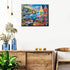 Colorful Coastal Town Paint by Number Kits, 16 x 20 inch Canvas DIY Oil Painting for Kids, Students, Adults with Brushes