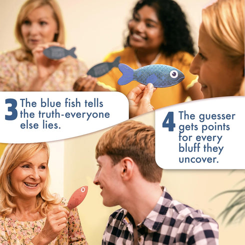 Big Potato Sounds Fishy Board Game - Bluffing Family Game for Kids 10+, Best New Trivia Games for Groups