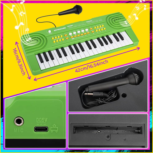 Drmukie 37 3 4 5 6 7 Upgraded Piano Keyboard Kids Toy for Toddlers Key Electric Pianos with Microphone Toys for Year